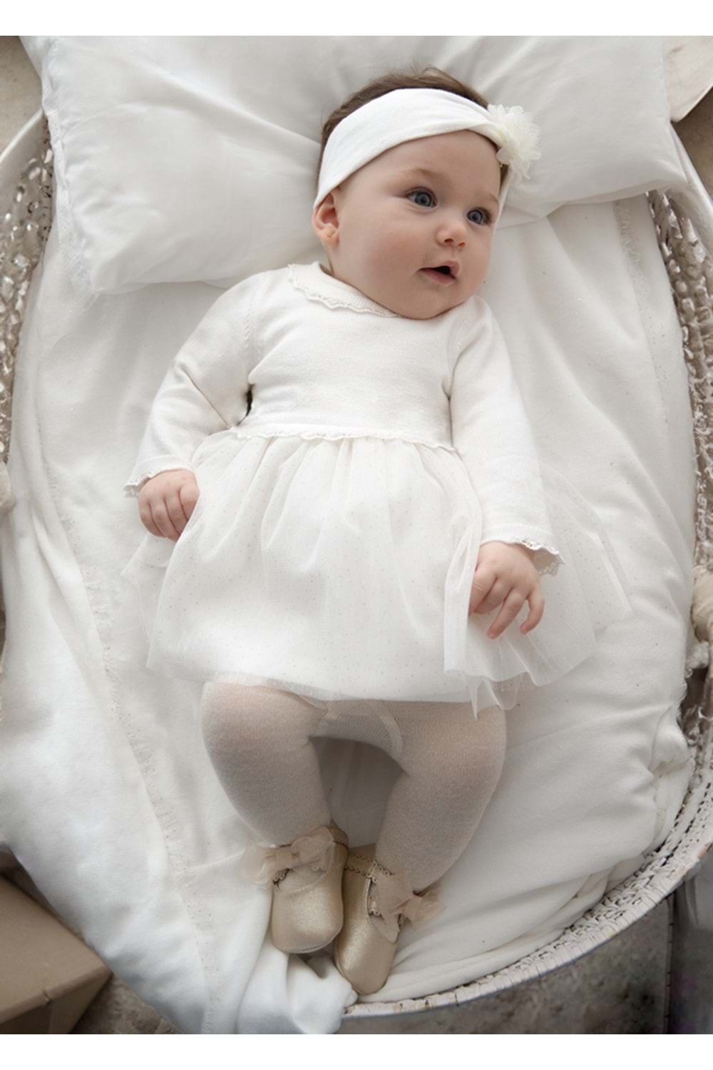 Mayoral Kız Bebek Elbise - Mayoral - BEYAZ - 0-1 AY - 02806-BEYAZ-0-1 AY