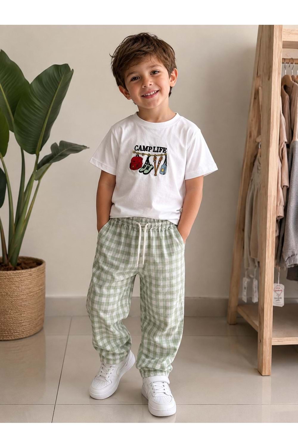 Fashion Kareli Pijama Takımı - Fashion - YEŞİL - 9 YAŞ - 0512-YEŞİL-9 YAŞ