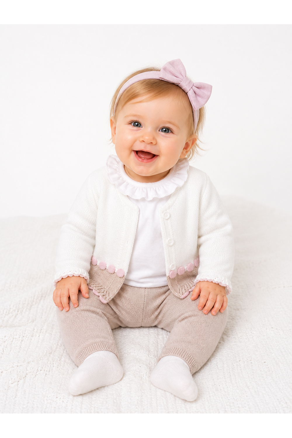 Mayoral Kız Bebek 3LÜ Triko Takım - Mayoral - ECRU - 6-9 AY - 1507-ECRU-6-9 AY