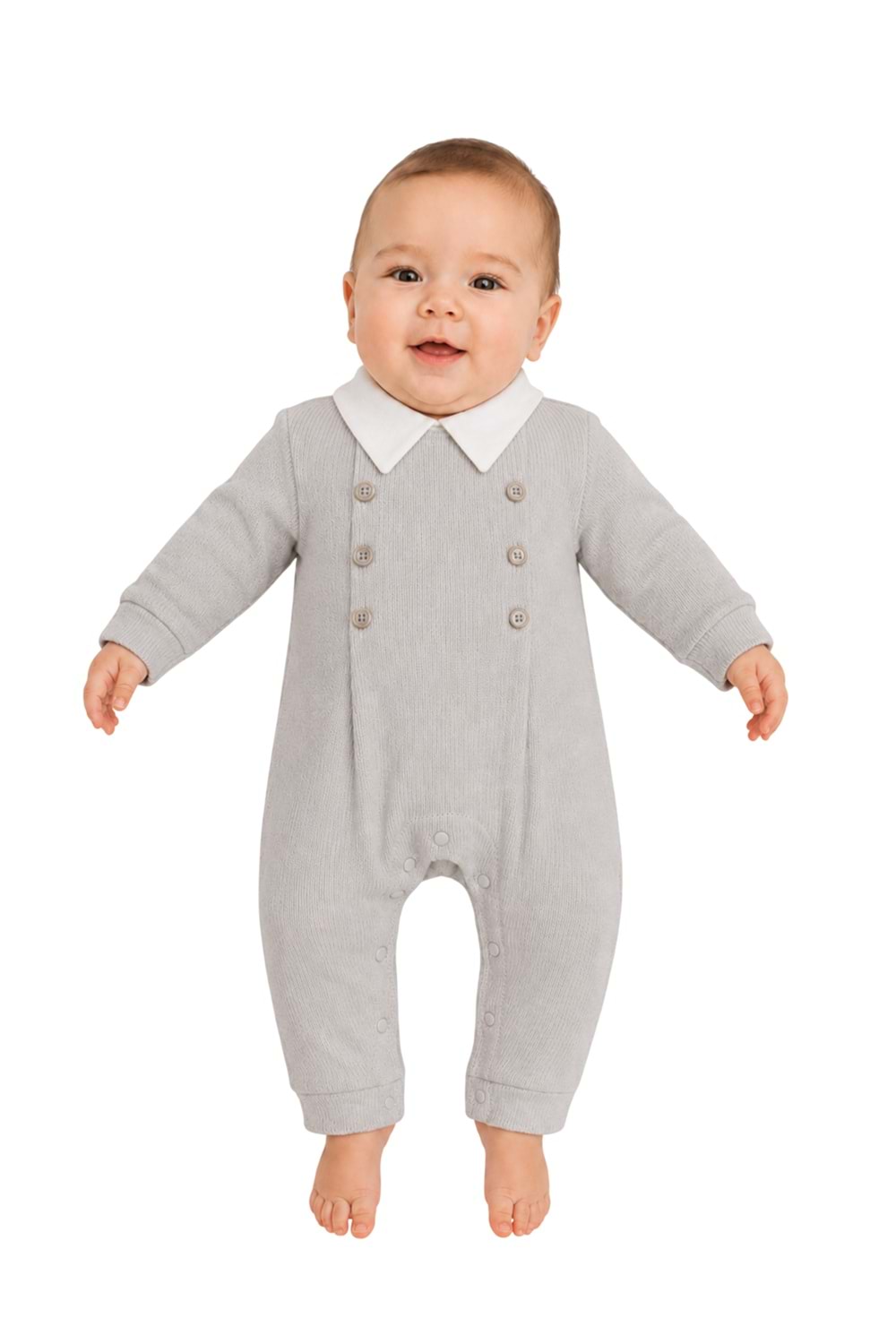 Bistyle Organic Patiksiz Tulum - Bistyle - GRİ - 0-3 AY - 15199-GRİ-0-3 AY