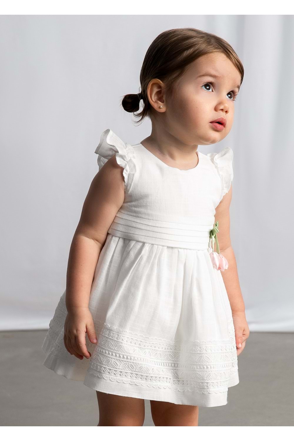 Mayoral Kız Bebek Elbise - Mayoral - BEYAZ - 6-AY - 1907--BEYAZ-6-AY