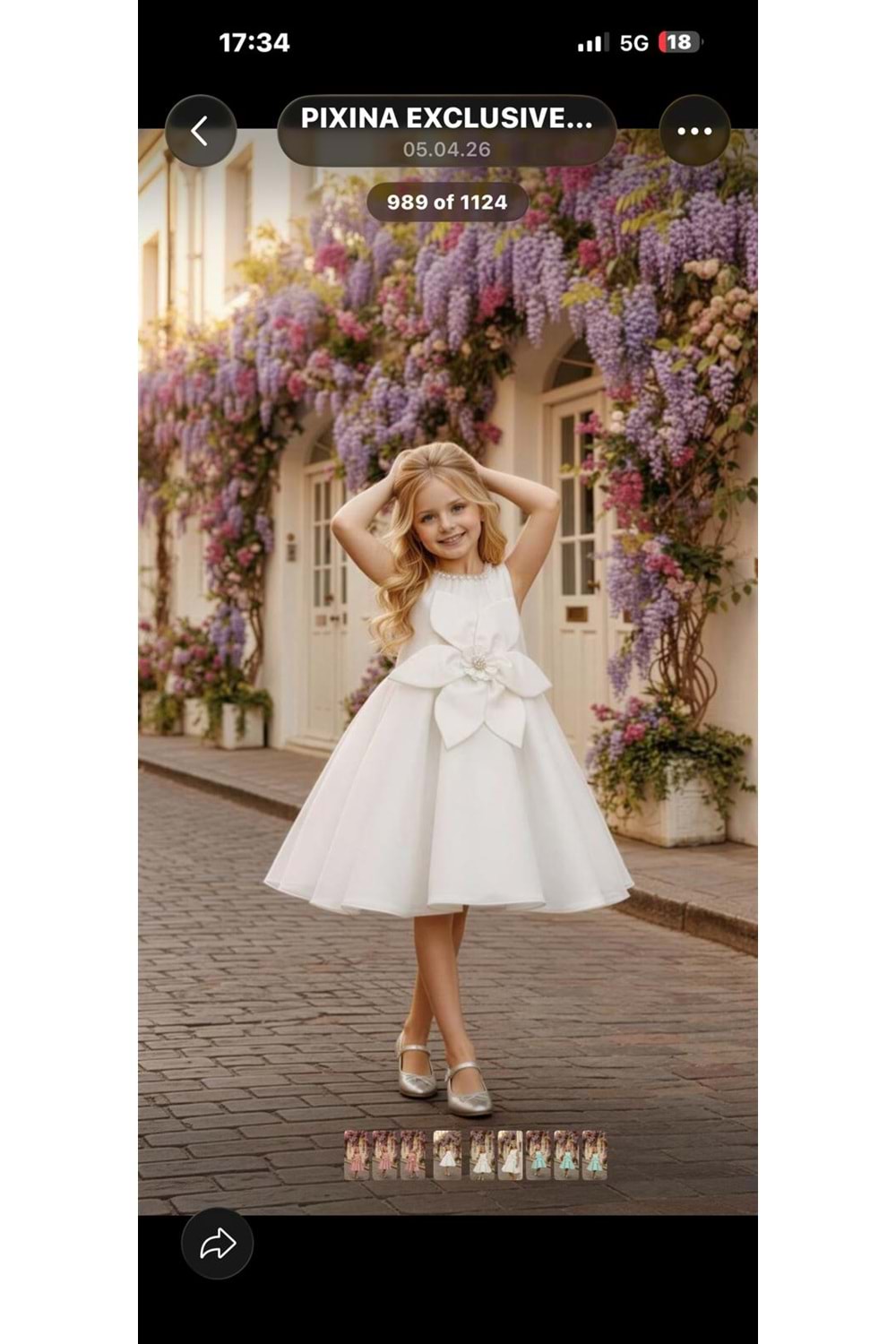Pixina kız çocuk elbise - BEYAZ - 7 YAŞ - 25026-BEYAZ-7 YAŞ