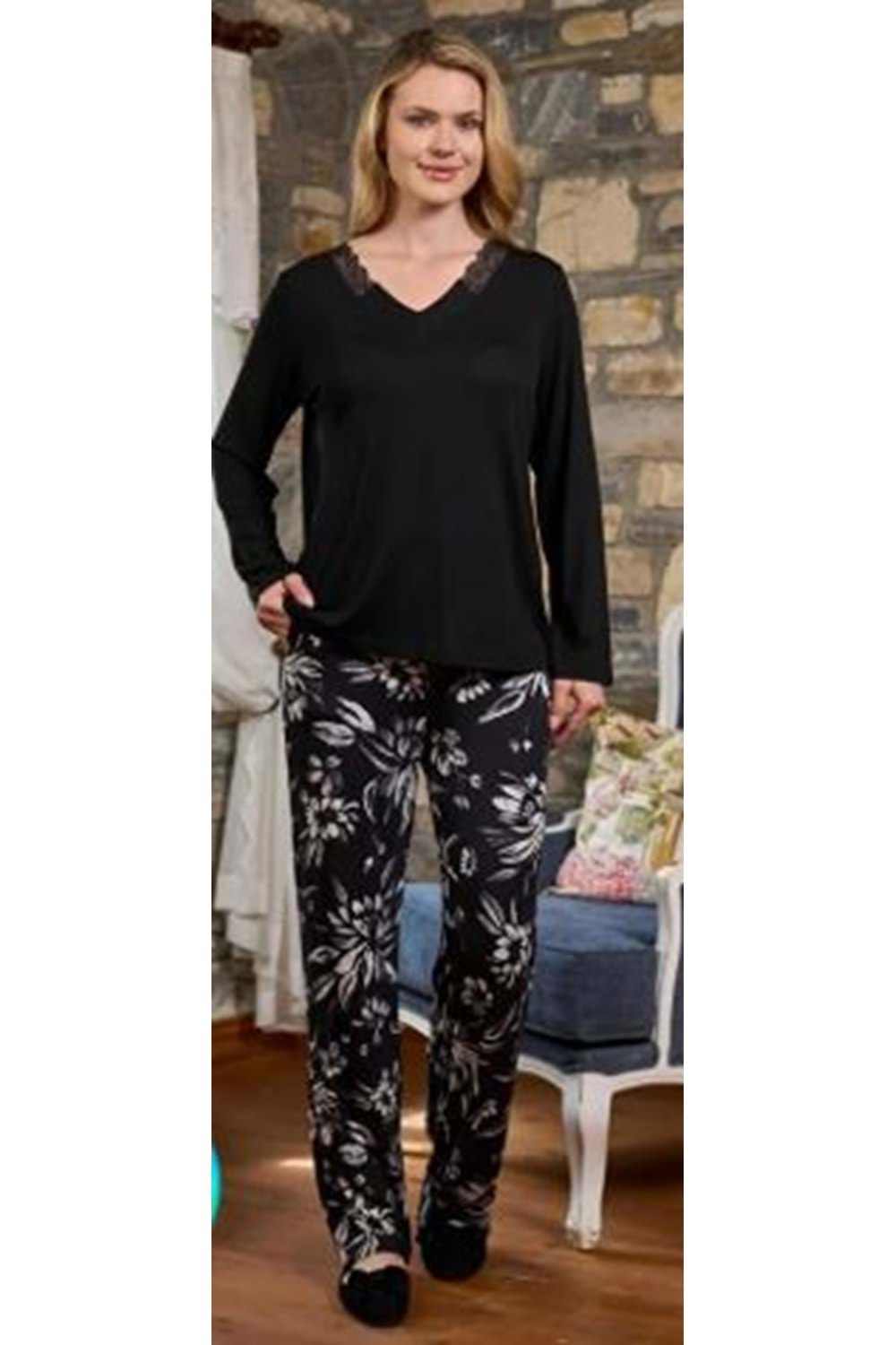 Aqua Pijama Takımı - Aqua - SİYAH - 40 - 26288-SİYAH-40