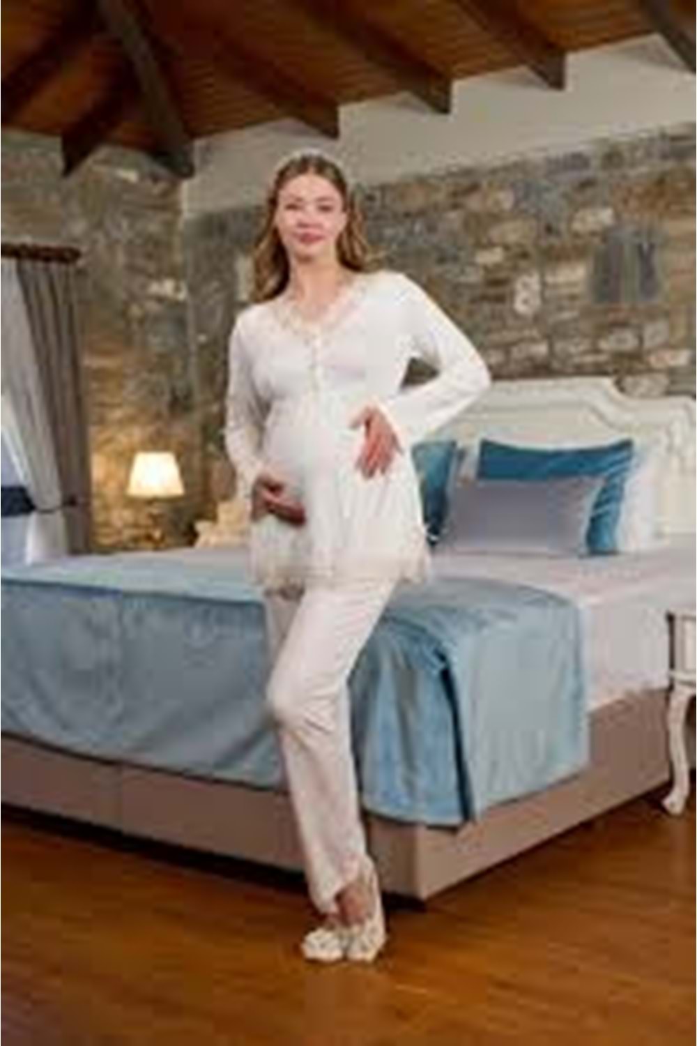 Aqua Lohusa Pijama Takımı - Aqua - KREM - 40 - 26308-KREM-40