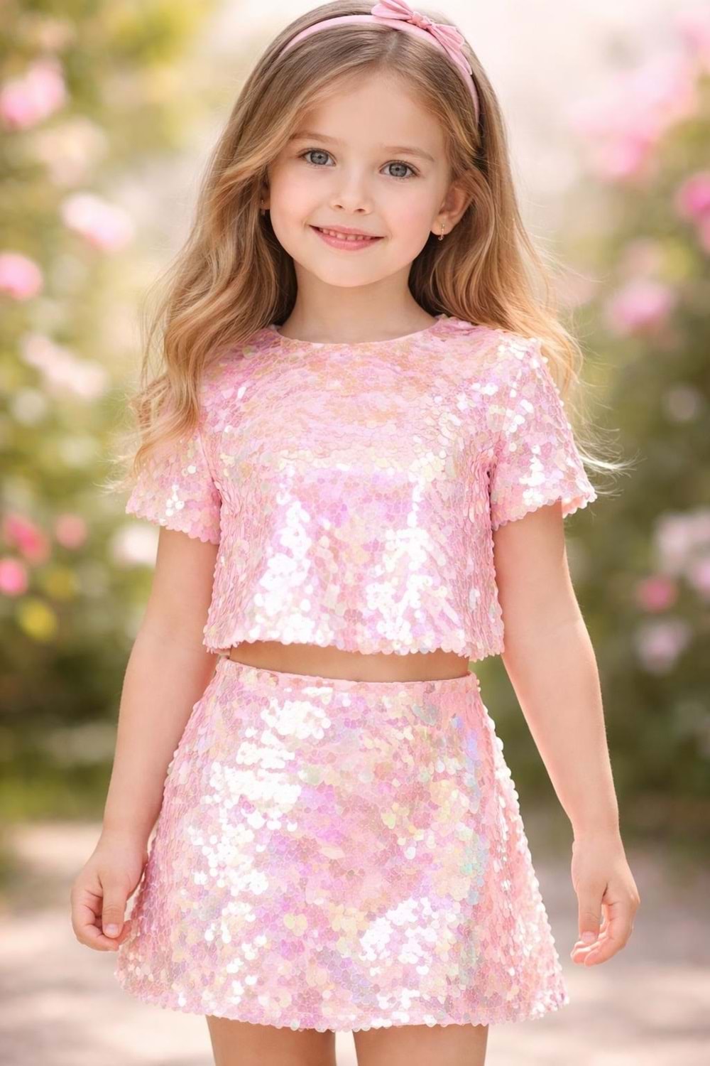 Pamina Kız Çocuk Alt Üst Etek Takım - Pamina - PEMBE - 3 YAŞ - 36037-PEMBE-3 YAŞ