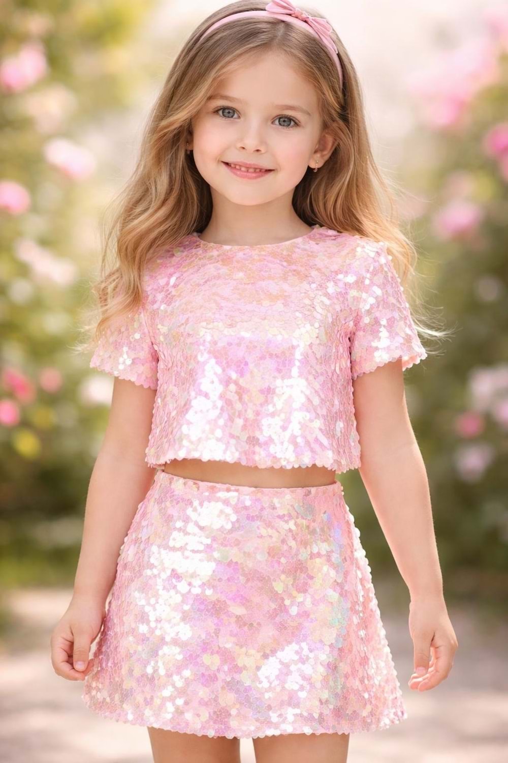 Pamina Kız Çocuk Alt Üst Etek Takım - Pamina - PEMBE - 5 YAŞ - 36037-PEMBE-5 YAŞ