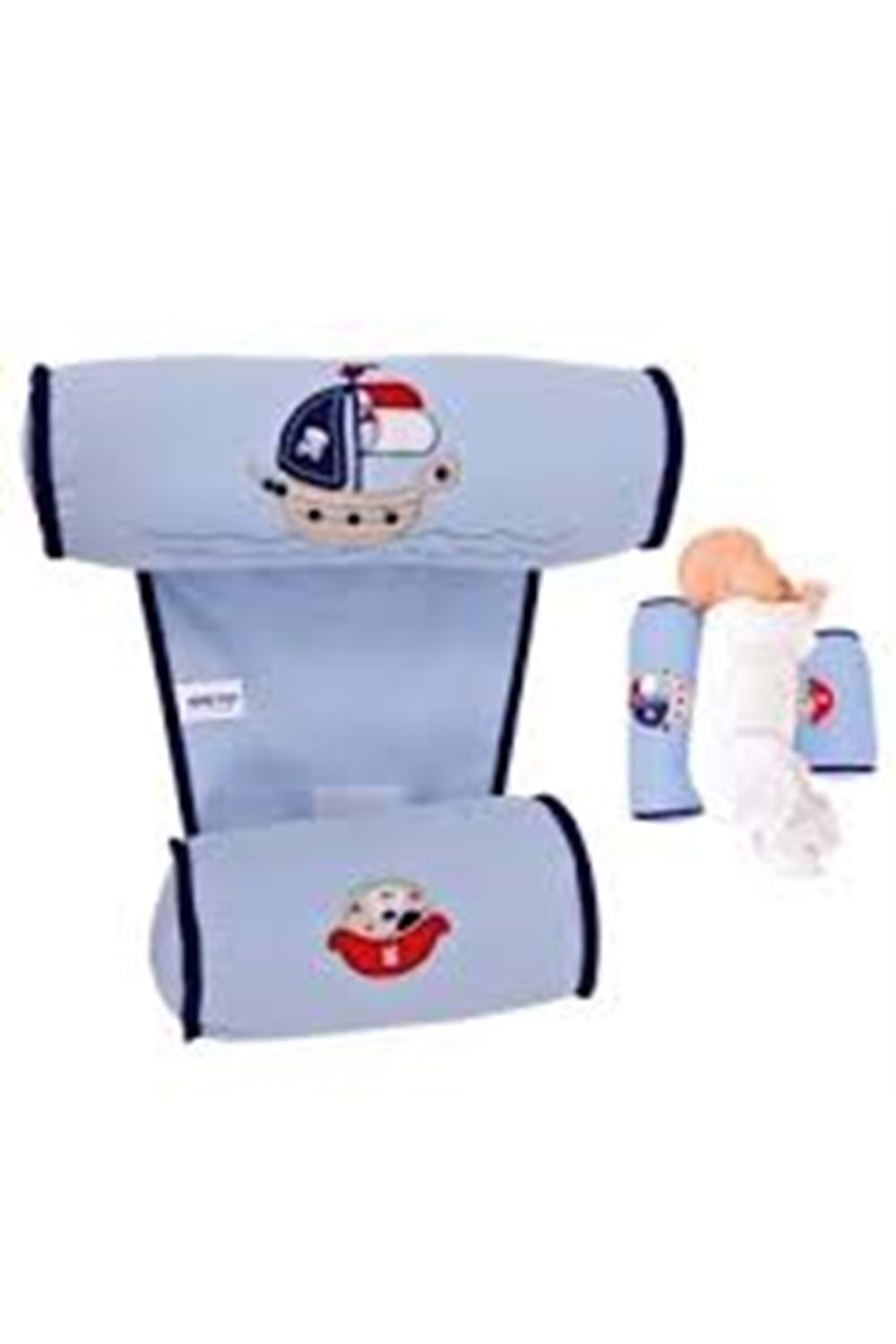 Bebek güvenli yatış yastıgı - SEVİ BEBE - MAVİ - 0-3 AY - 433-MAVİ-0-3 AY