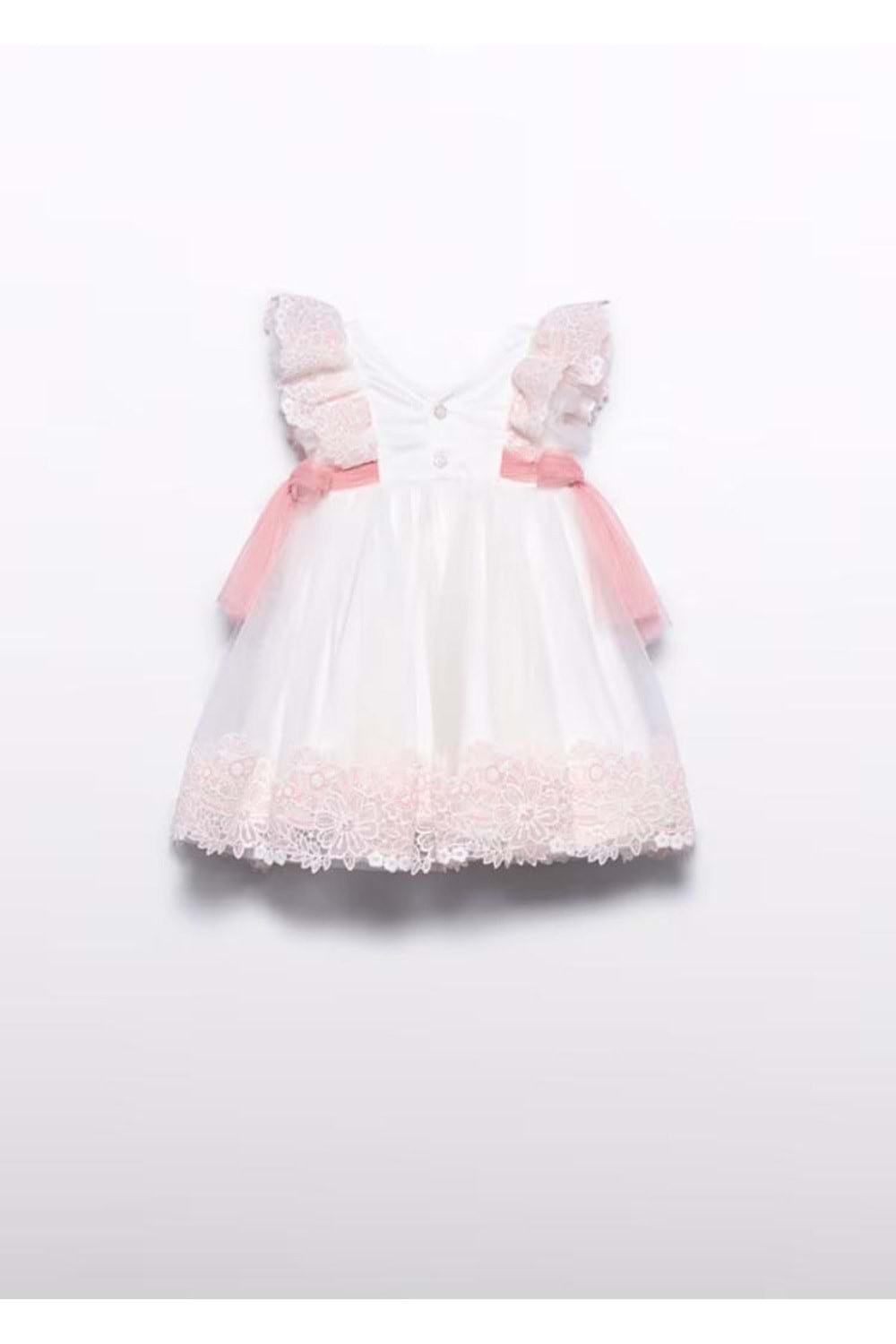 Kız Bebek Elbise - Abel& Lula - Beyaz- Pembe - 12-AY - 5006--Beyaz- Pembe-12-AY