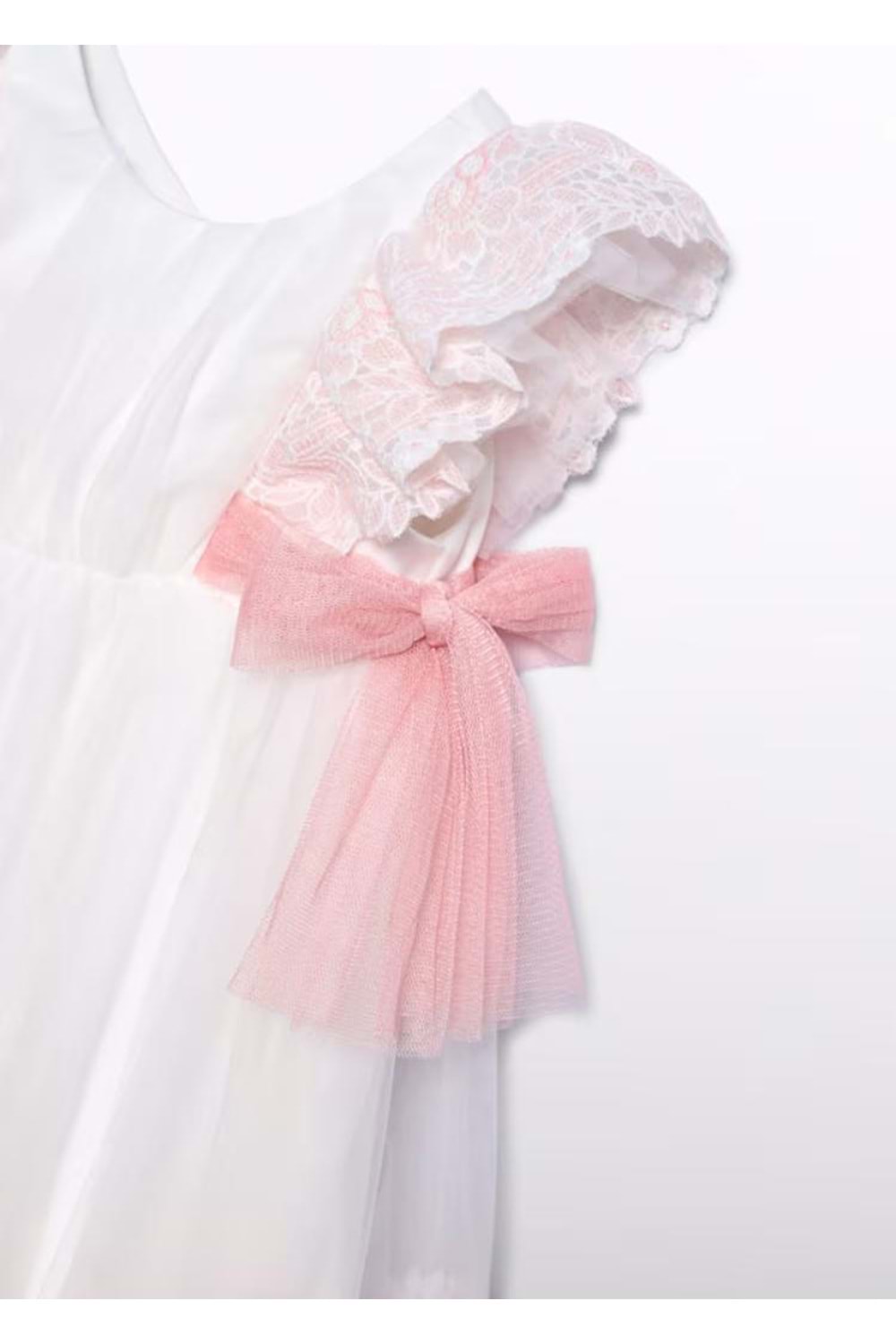 Kız Bebek Elbise - Abel& Lula - Beyaz- Pembe - 12-AY - 5006--Beyaz- Pembe-12-AY