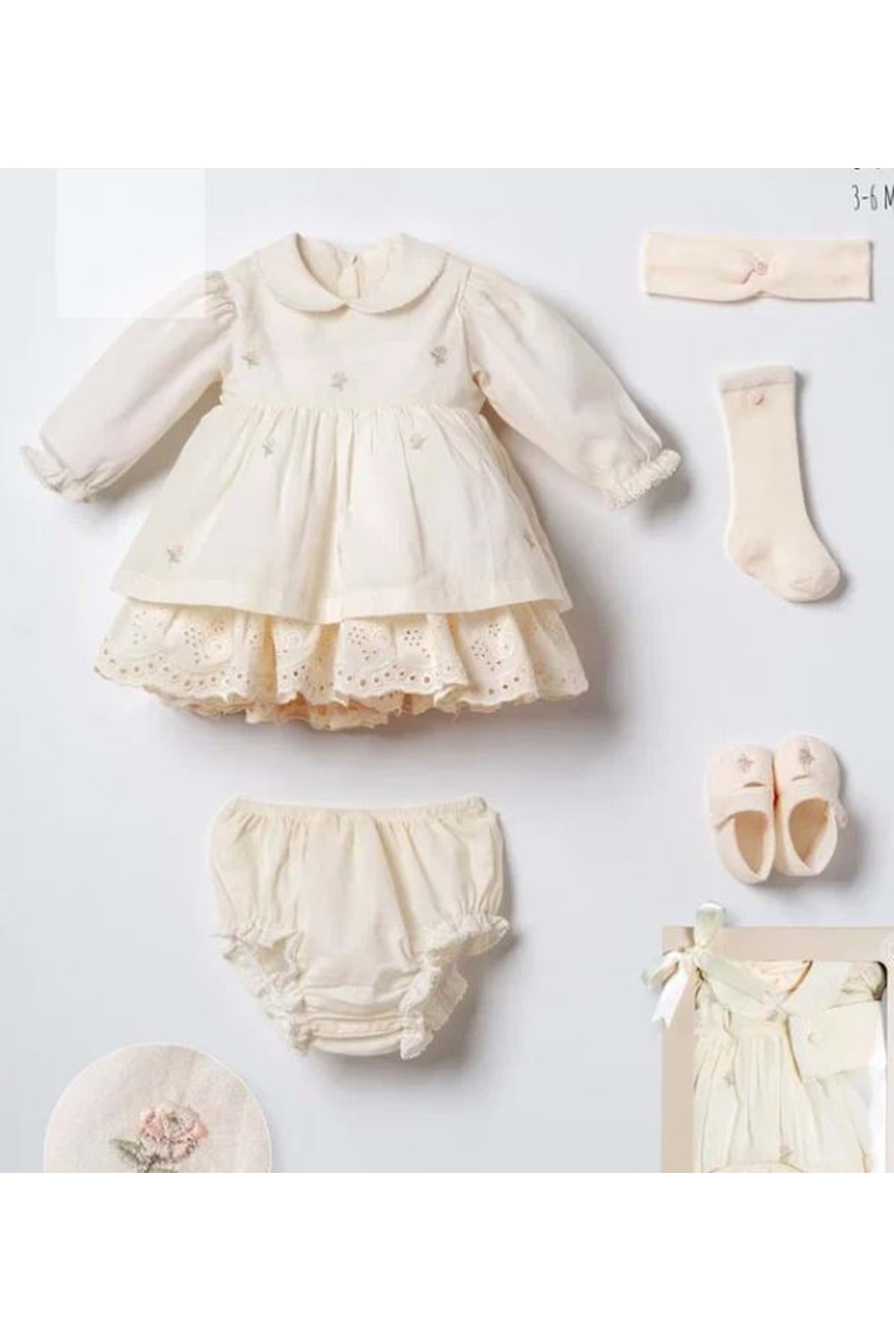 Moonstar Kız Bebek Seti - Moonstar - ECRU - 3-6 AY - 53106-ECRU-3-6 AY