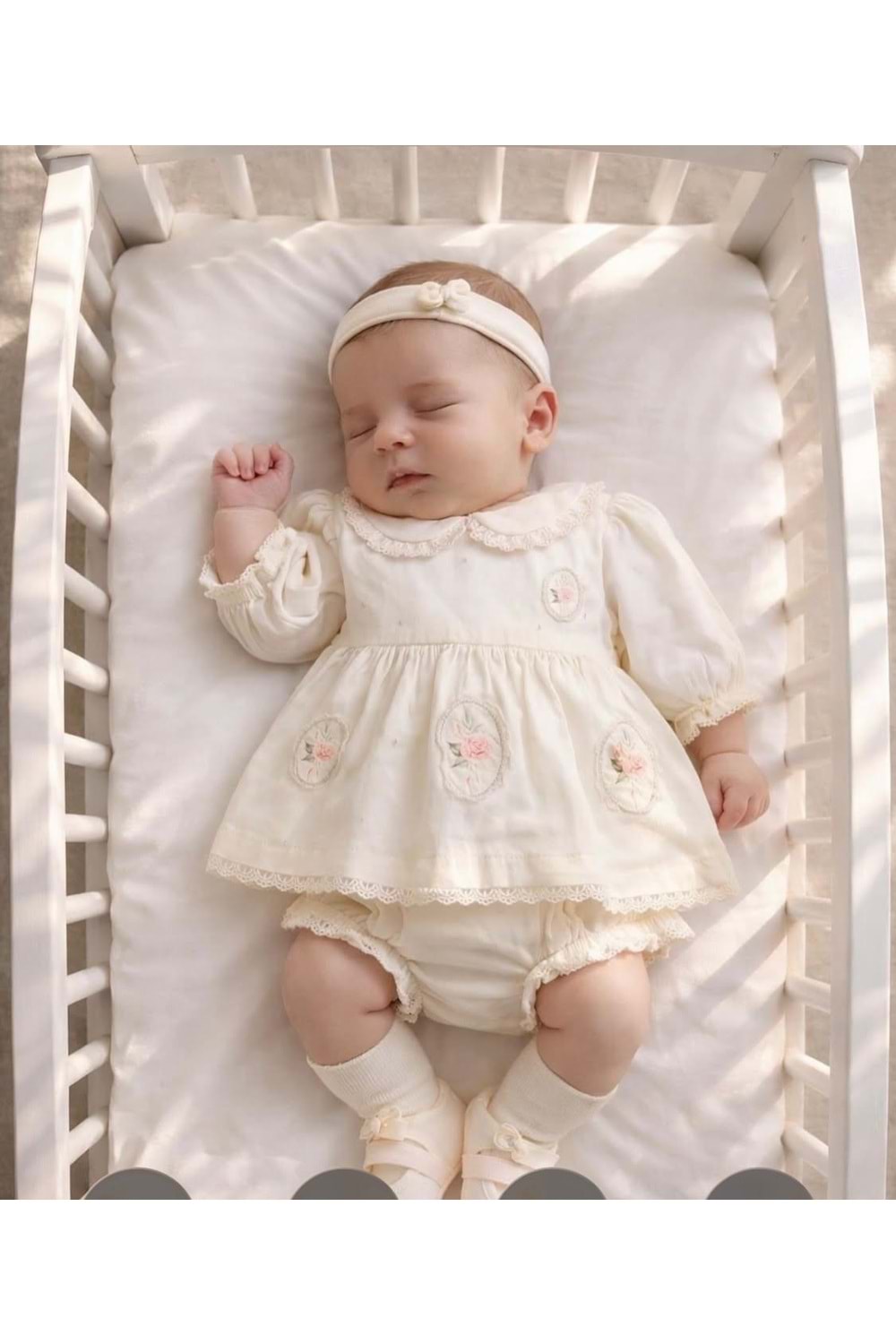 Moonstar Kız Bebek 3LÜ Set - MOONSTAR - ECRU - 3-6 AY - 53109-ECRU-3-6 AY