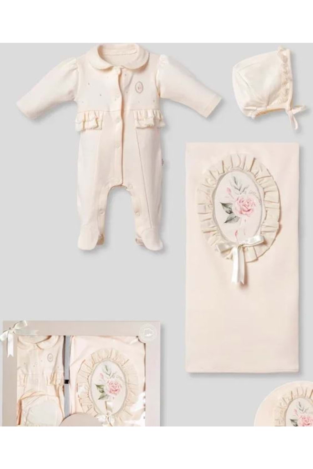 Moonstar Kız Bebek 3LÜ Set - MOONSTAR - SOMON - 0-3 AY - 53165-SOMON-0-3 AY