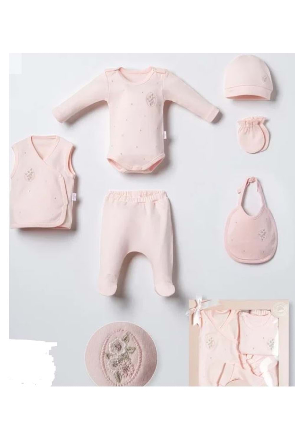Moonstar Kız Bebek 6LI Set - MOONSTAR - PUDRA - 0-3 AY - 53174-PUDRA-0-3 AY
