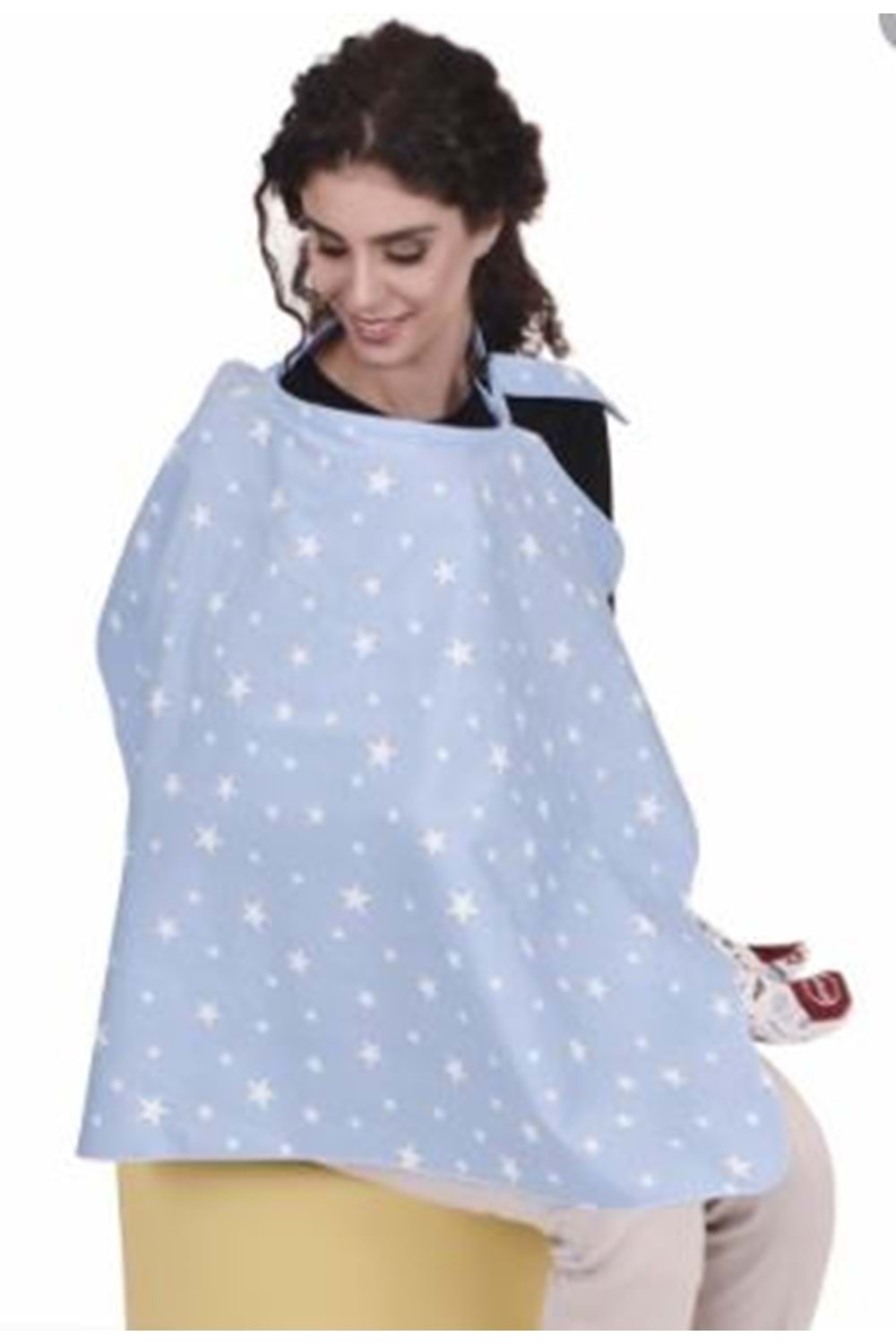 Emzirme örtüsü tokalı - SEVİ BEBE - MAVİ - 1 - 6372-22817