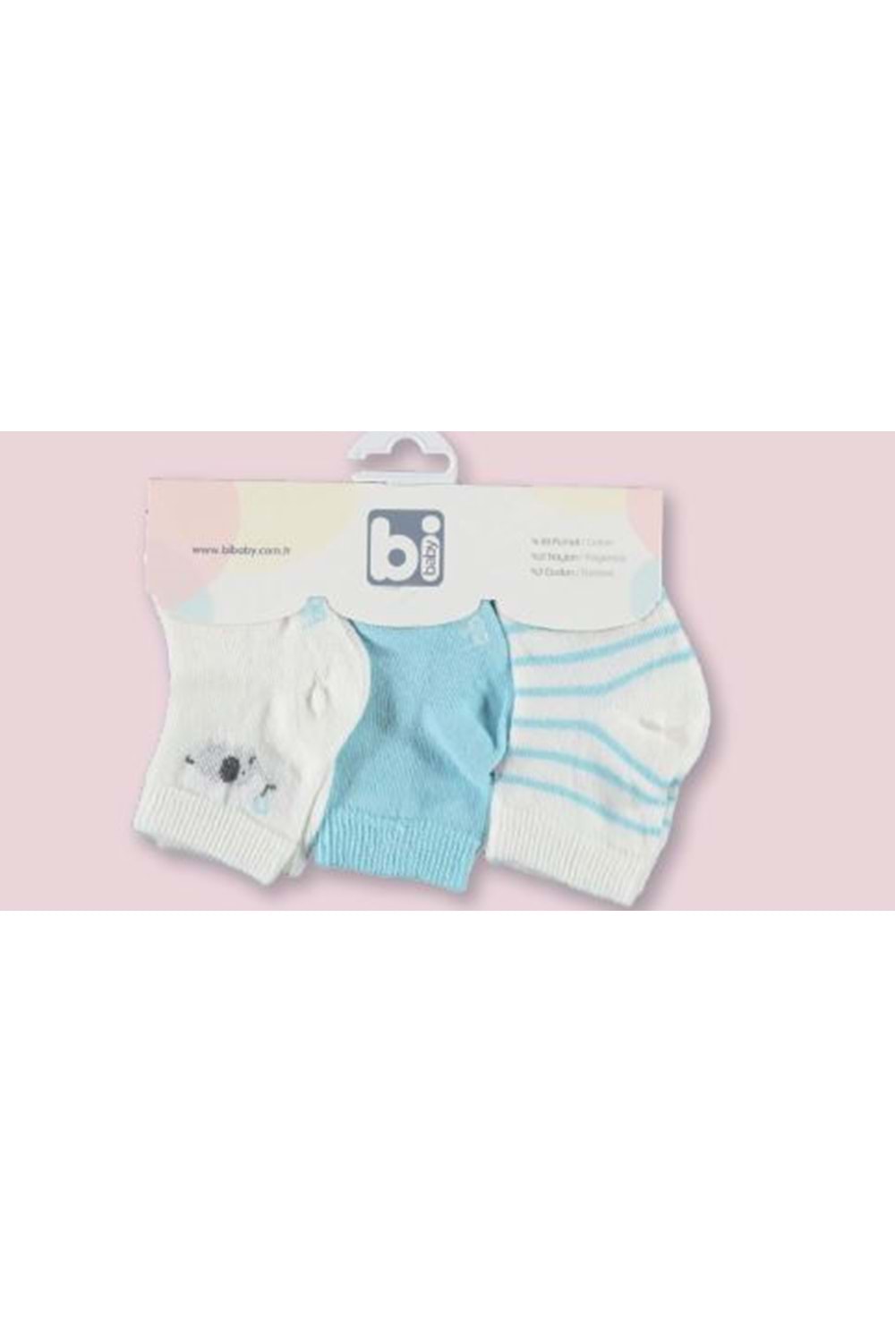 Bebek 3lü çorap - BİBABY - MAVİ - 0-3 AY - 68365-23296