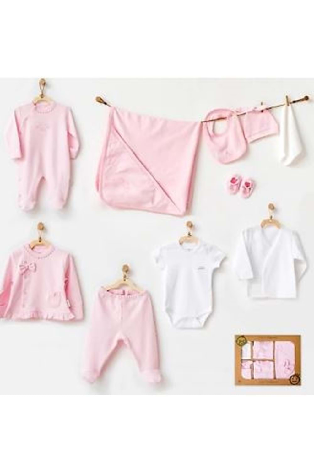 Andywawa Pembe Kız Bebek 10Lu Set Hastane Çıkışı