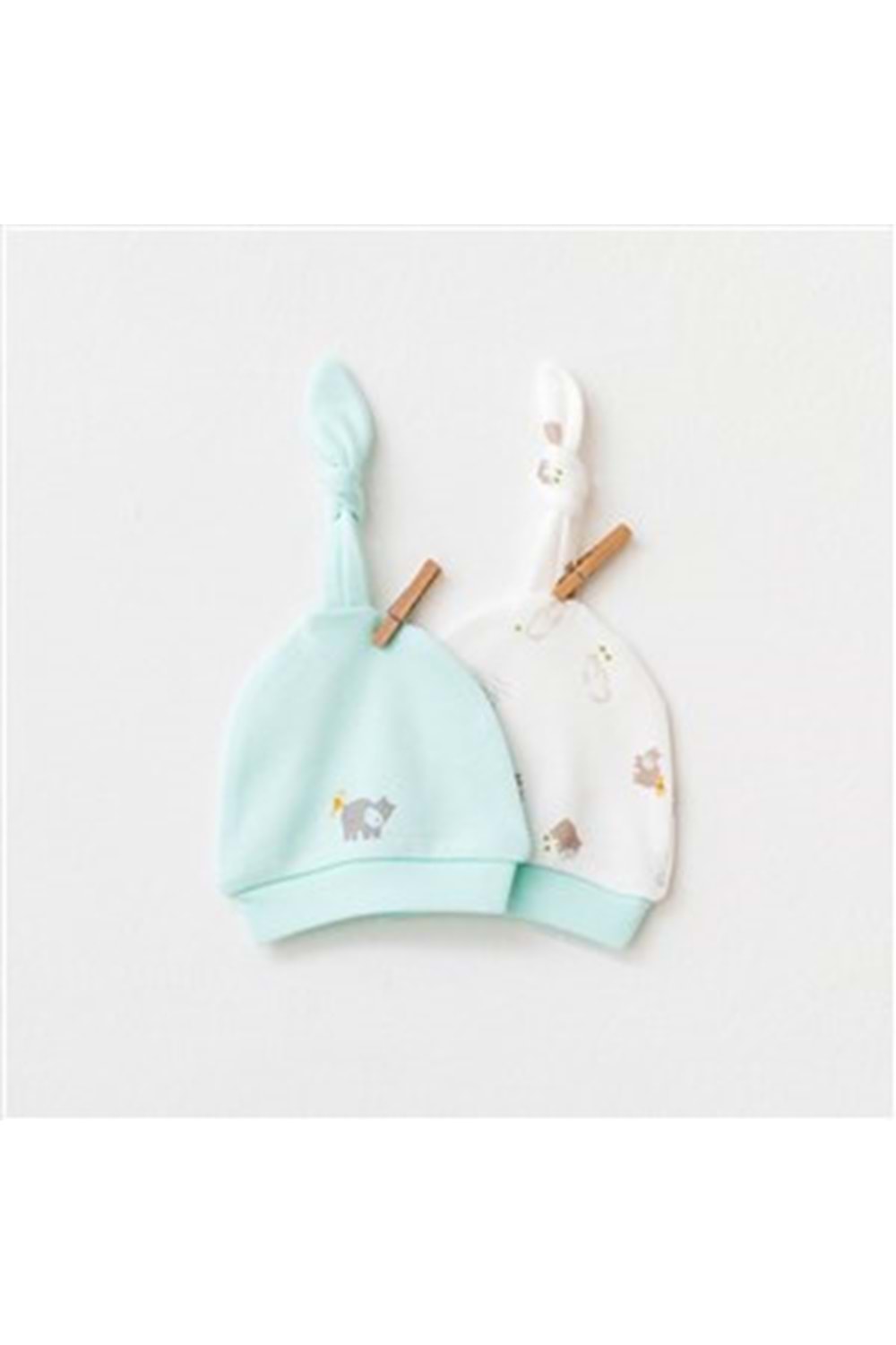 Andywawa Mint Erkek Bebek 2Li Şapka - Andywawa - MİNT - 0-3 AY