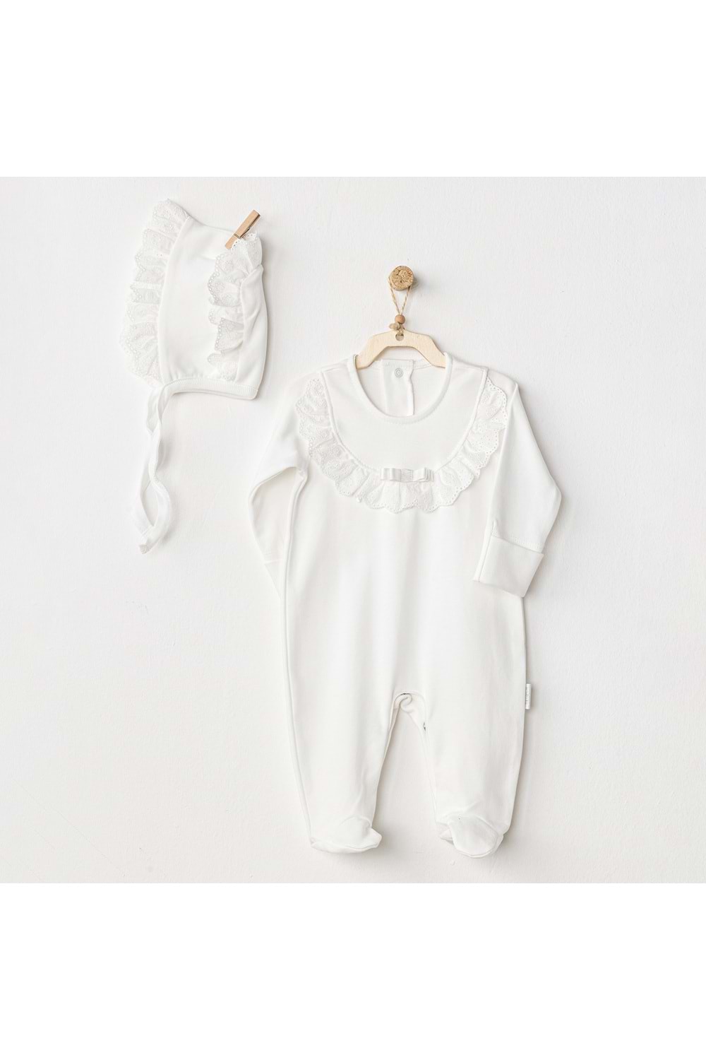 Andywawa Ecru Bebek Tulum Takım - Andywawa - ECRU - 3-6 AY - AC24504-ECRU-3-6 AY