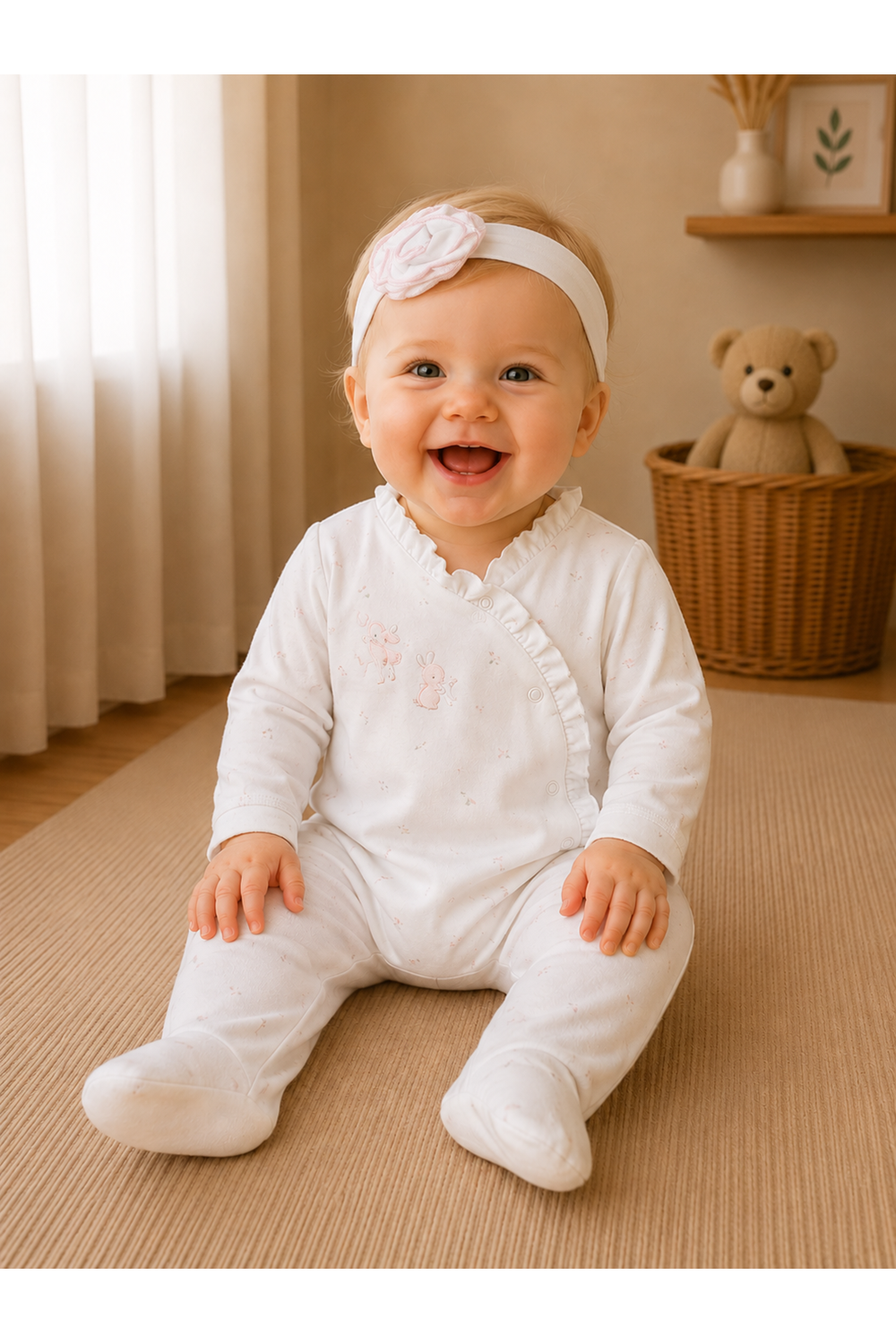 Andywawa Beyaz Bebek Tulum Takım - Andywawa - BEYAZ - 6-9 AY - AC24653-BEYAZ-6-9 AY