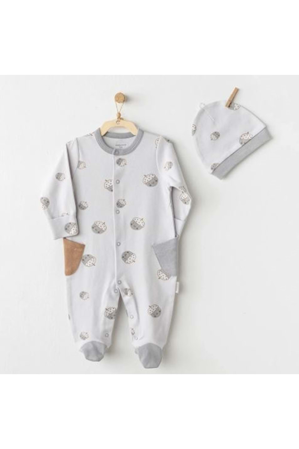 Andywawa Erkek Bebek Tulum Takım - Andywawa - GRİ - 1-3 AY - AC26104-GRİ-1-3 AY