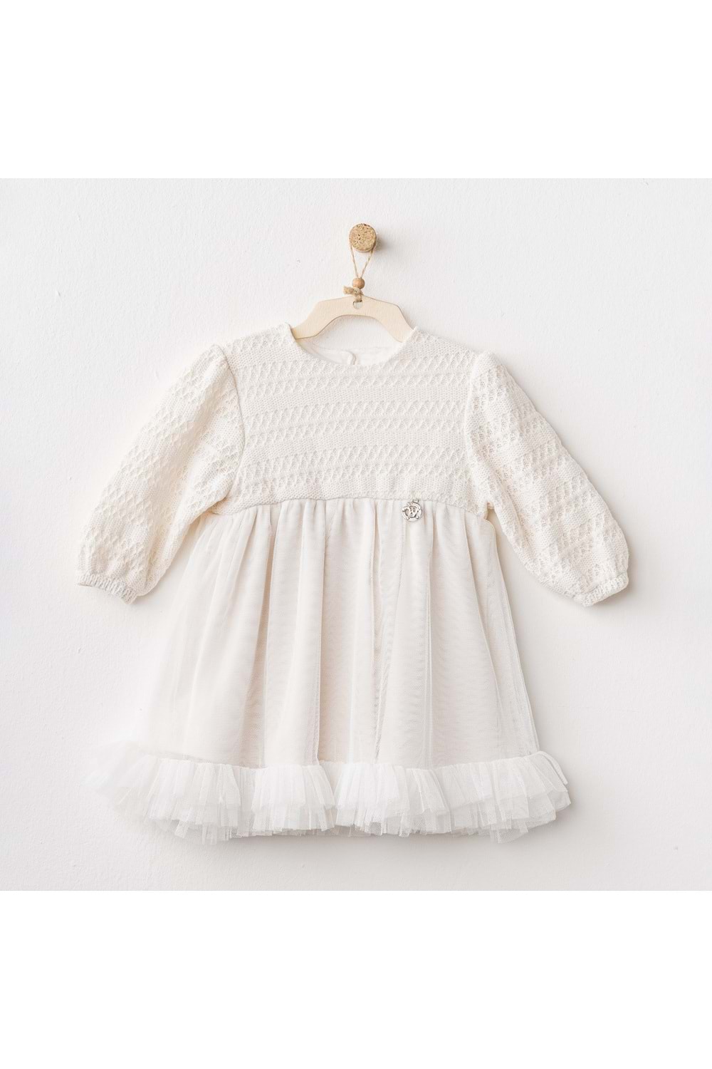Andywawa Kız Bebek Elbise - Andywawa - ECRU - 18-24 AY - AC26136-ECRU-18-24 AY