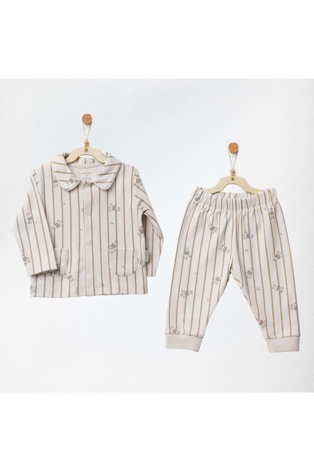 Andywawa Bebek Pijama Takımı - Andywawa - BEJ - 18-24 AY - AC27283-BEJ-18-24 AY