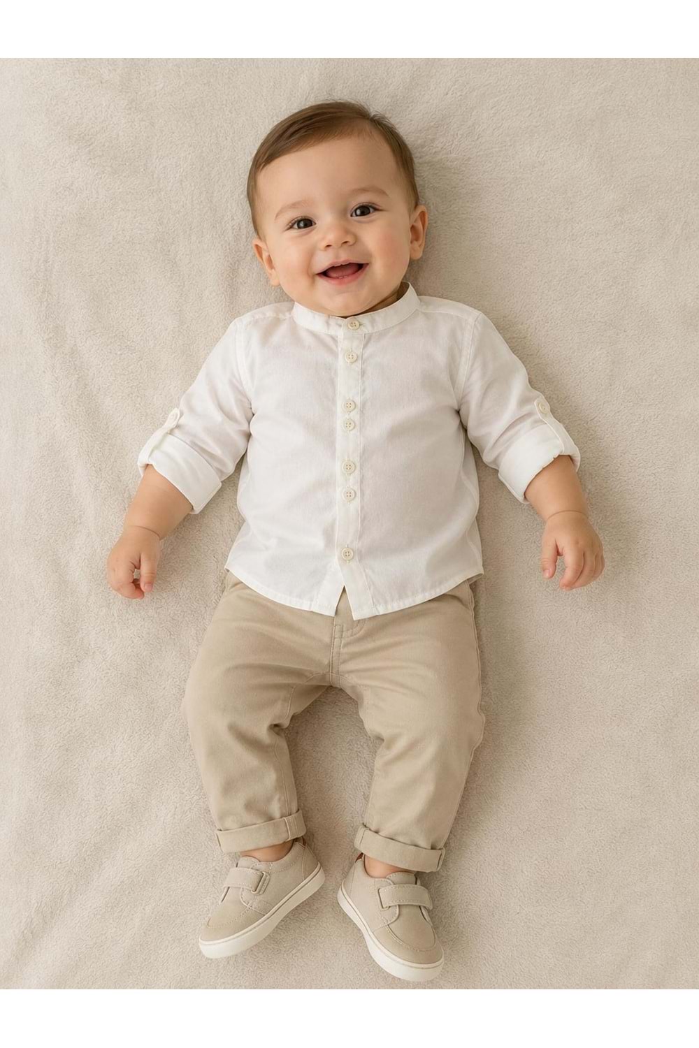 Erkek Bebe Gömlek - Çikoby - ECRU - 24-36 AY - CE50098-ECRU-24-36 AY