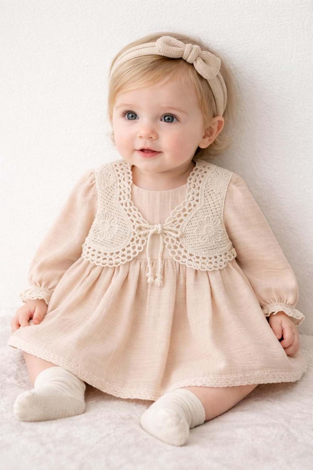 Wondress Kız Bebek Elbise - WONDRESS - ECRU - 18-AY - W2046-ECRU-18-AY