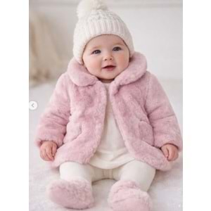 Mayoral Kız Bebek Tüylü Mont - Mayoral - PEMBE - 6-9 AY - 02402-PEMBE-6-9 AY