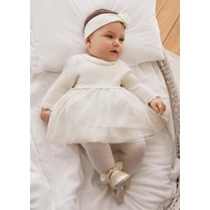 Mayoral Kız Bebek Elbise - Mayoral - BEYAZ - 0-1 AY - 02806-BEYAZ-0-1 AY