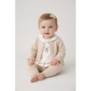 Mayoral Kız Bebek 3 Lü Takım - Mayoral - KREM - 6-9 AY - 1589-KREM-6-9 AY