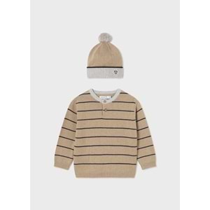 Mayoral Erkek Bebek Kazak Şapka Set - Mayoral - KAHVERENGİ - 36-AY