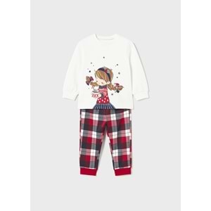 Mayoral Kırmızı Kareli Pijama Takımı - Mayoral - KIRMIZI - 36-AY - 2761-KIRMIZI-36-AY