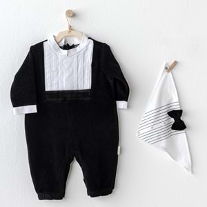 Andywawa Erkek Bebek Tulum Takım - Andywawa - SİYAH - 9-12 AY - AC25335-SİYAH-9-12 AY