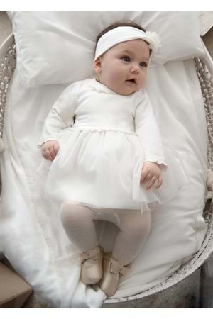 Mayoral Kız Bebek Elbise - Mayoral - BEYAZ - 0-1 AY - 02806-BEYAZ-0-1 AY