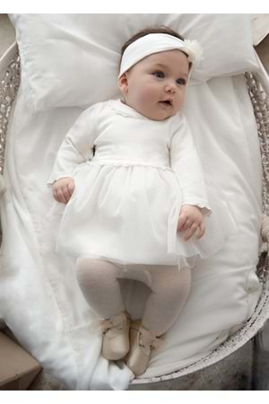 Mayoral Kız Bebek Elbise - Mayoral - BEYAZ - 18-AY - 02806-BEYAZ-18-AY