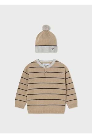 Mayoral Erkek Bebek Kazak Şapka Set - Mayoral - KAHVERENGİ - 36-AY