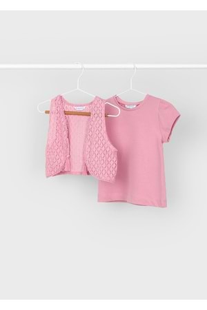 Mayoral Kız Çocuk Yelekli Tshirt Gömlek - Mayoral - NAR ÇİÇEĞİ - 3 YAŞ - 3007-NAR ÇİÇEĞİ-3 YAŞ
