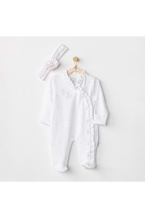Andywawa Beyaz Bebek Tulum Takım - Andywawa - BEYAZ - 6-9 AY - AC24653-BEYAZ-6-9 AY