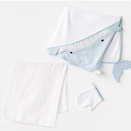 Erkek bebek 2li havlu ve muslin