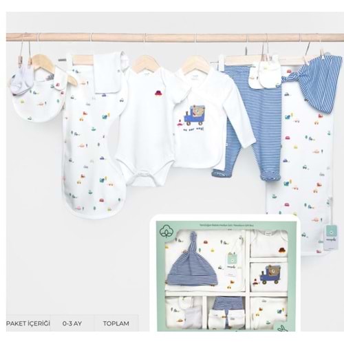 ERKEK BEBEK PAMUKLU 10LU HASTANE ÇIKIŞI 0-3 AY