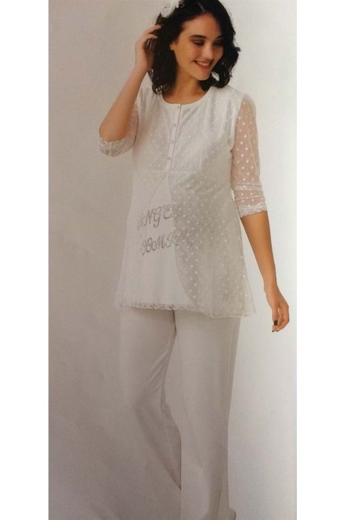 AQUA Beyaz Kadın Pijama Takım