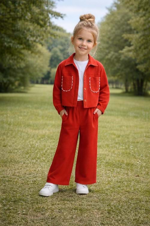 NK kids 3lü kiremit rengi takım