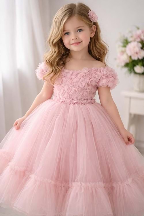 Kız çocuk pembe alt üst abiye