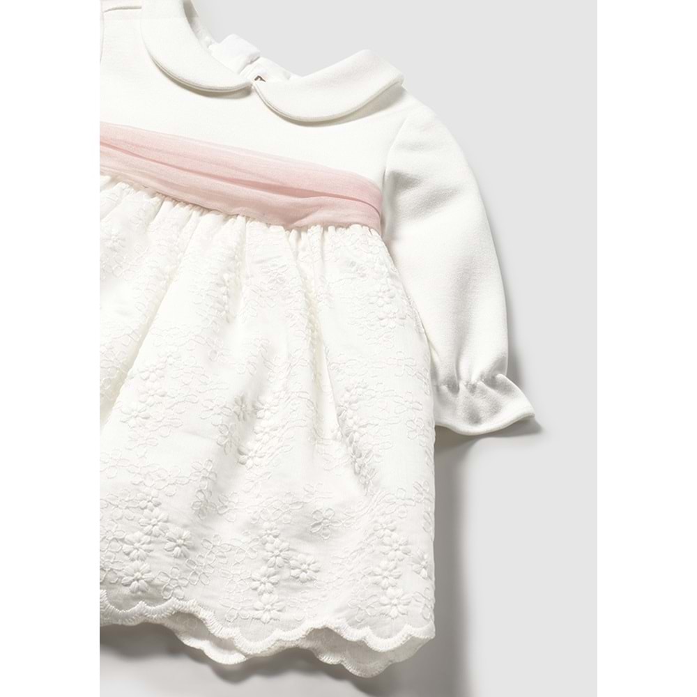 Mayoral Kız Bebek Nakışlı Elbise - Mayoral - BEYAZ - 12-AY - 002818-BEYAZ-12-AY