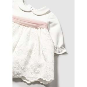 Mayoral Kız Bebek Nakışlı Elbise - Mayoral - BEYAZ - 12-AY - 002818-BEYAZ-12-AY