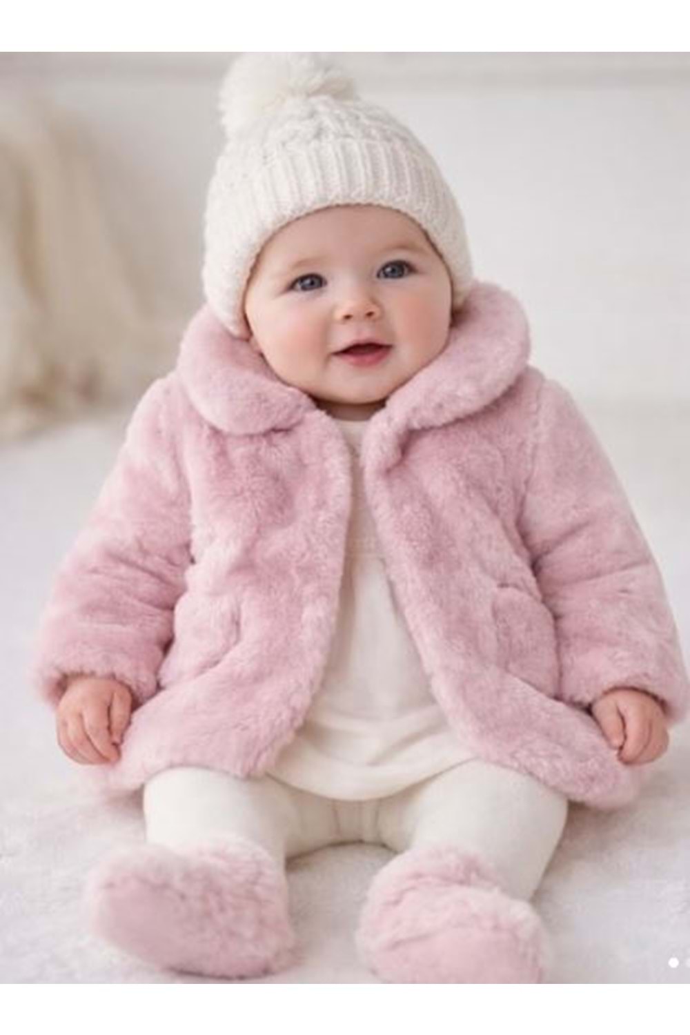 Mayoral Kız Bebek Tüylü Mont - Mayoral - PEMBE - 6-9 AY - 02402-PEMBE-6-9 AY