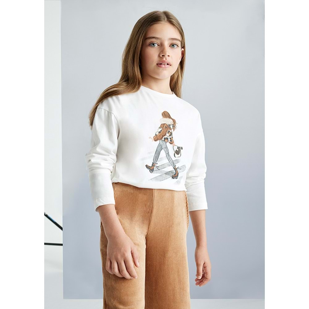 Mayoral Kız Çocuk Tshırt - Mayoral - BEYAZ - 10 YAŞ - 07018-BEYAZ-10 YAŞ