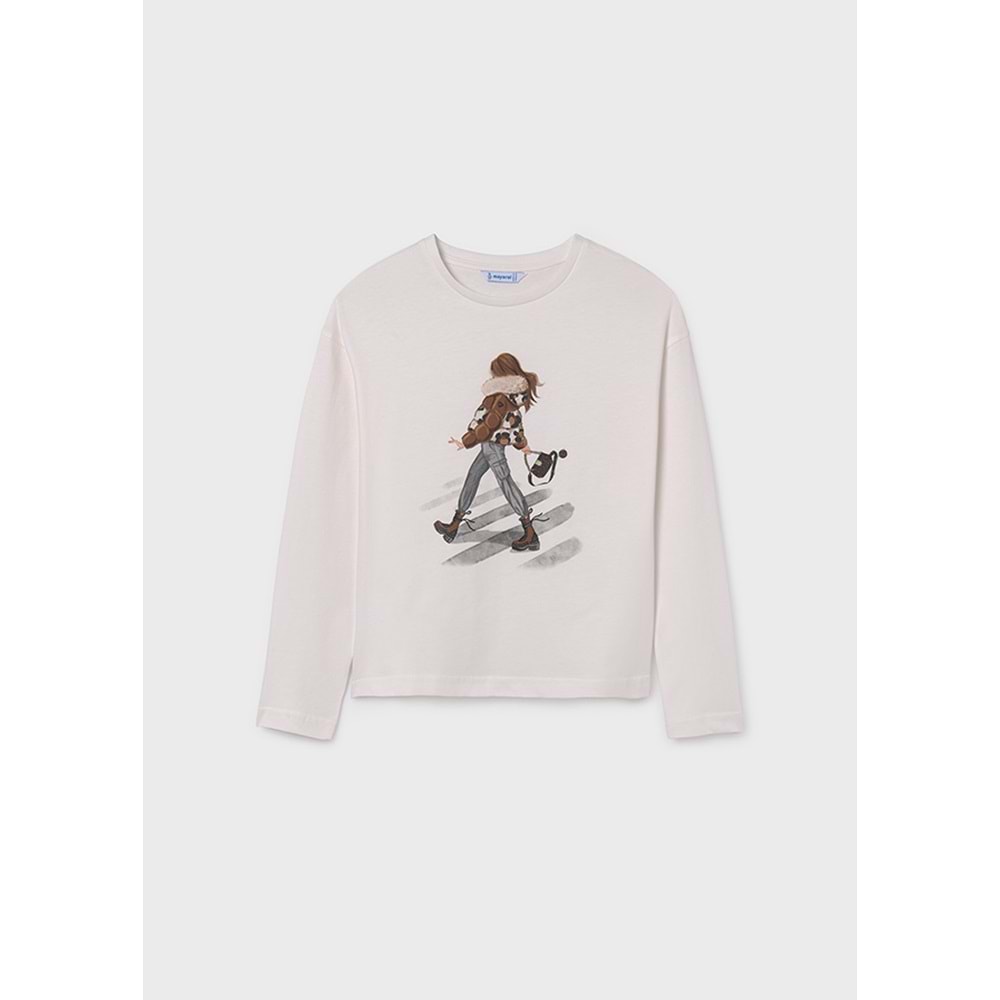 Mayoral Kız Çocuk Tshırt - Mayoral - BEYAZ - 10 YAŞ - 07018-BEYAZ-10 YAŞ