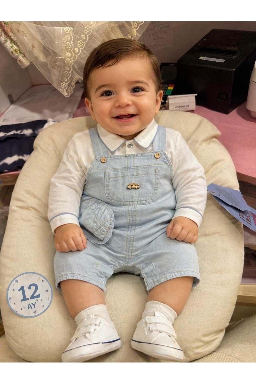 Erkek bebek tulum gömlek şapka takım